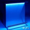 DELUX bar is the best portable bar - shown here with blue 3d holographic lights in dark light
