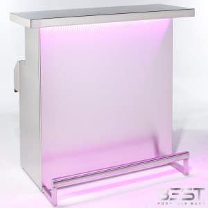 DELUX bar is the best portable bar - shown here with pink 3d holographic lights in bright room