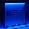 Spectacular and Elegant DELUX Portable Bar, by BEST, with blue 3d holographic lights in the dark