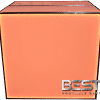 Bars portables PlexBoX en acrylique plexi rétro-éclairé avec lumière orange, deux bars de 4 pieds dos à dos formant une boite