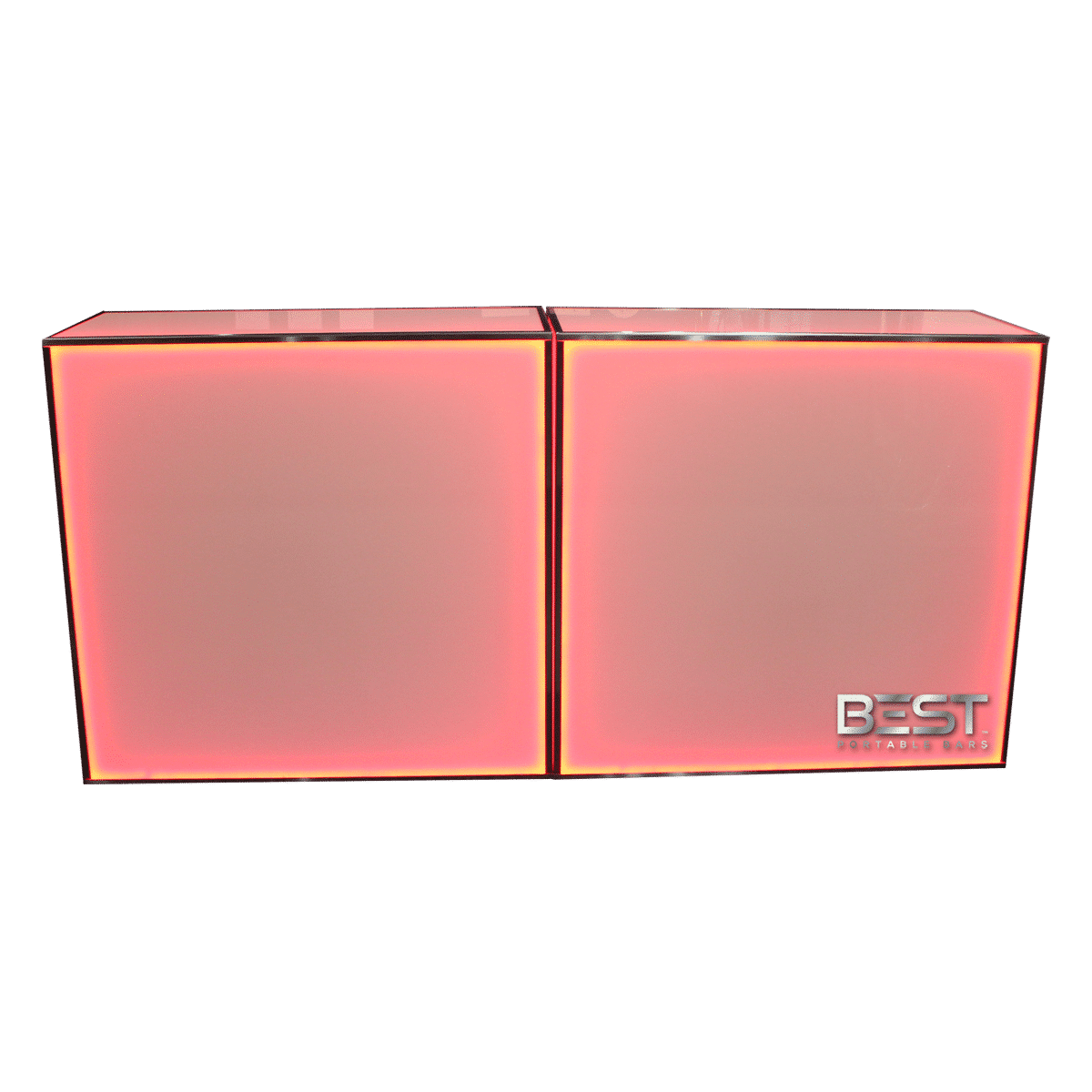 Red Back Lit Double Wide PlexBoX 4 foot Portable Bar