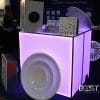 Pink LED Backlit PlexBoX 4 foot Portable Bar used in Tradeshow Booth, Two Deep, in Context