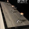 VERSATI Portable Bar - Narrow Leaved Elm Laminate - Top View With Candles